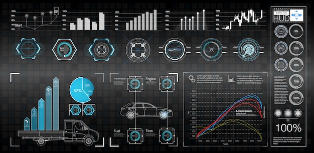 Futurystyczny Projekt Ekranu Interfejsu Hud Wektorowego.