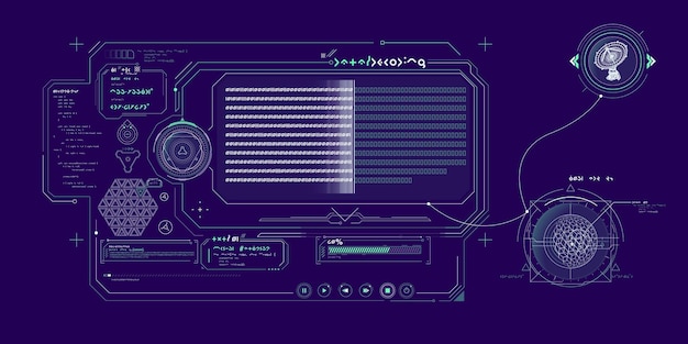 Futurystyczny projekt hud danych scifi