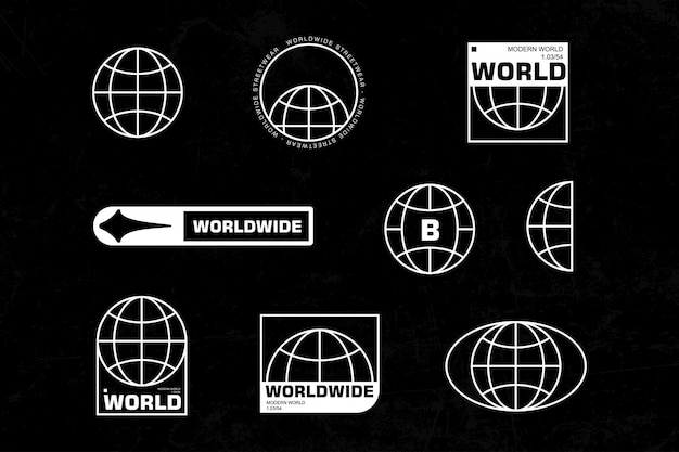Futurystyczny streetwear cyberpunkowy element interfejsu technologia graficzna szablon projektu wektorowego