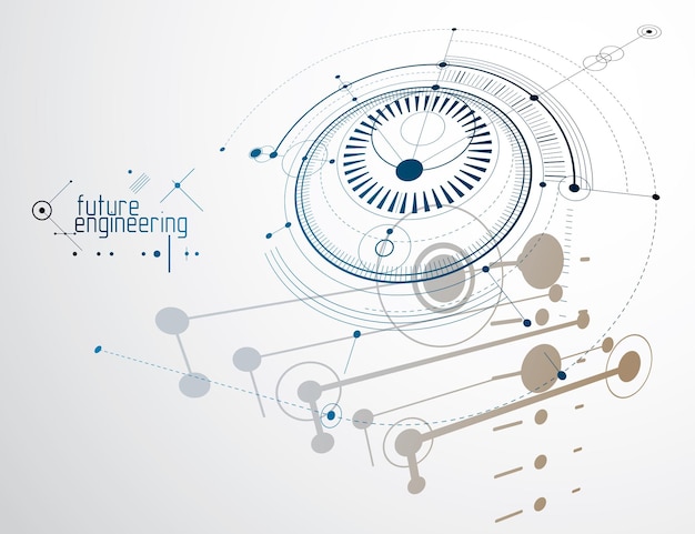 Plik wektorowy futurystyczny streszczenie wektor technologia tło. tapeta inżynierii mechanicznej.