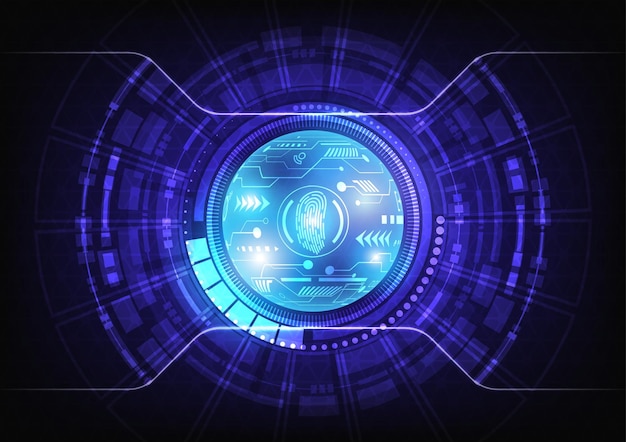 Futurystyczny świecący okrąg i kula HUD SciFi Abstrakcyjne tło technologii