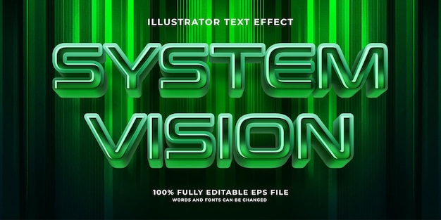 Futurystyczny Zielony Efekt Edytowalnego Tekstu Sci Fi