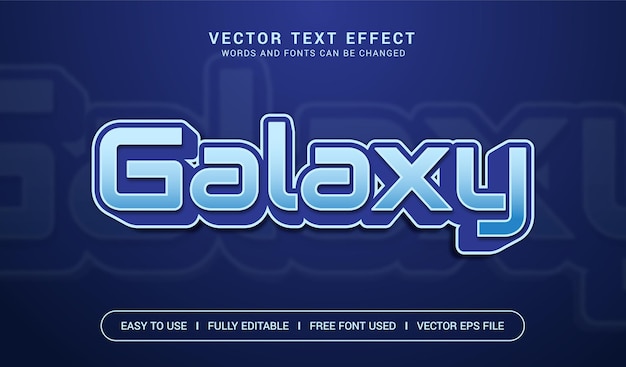 Galaxy Edytowalny Efekt Tekstowy Wektora