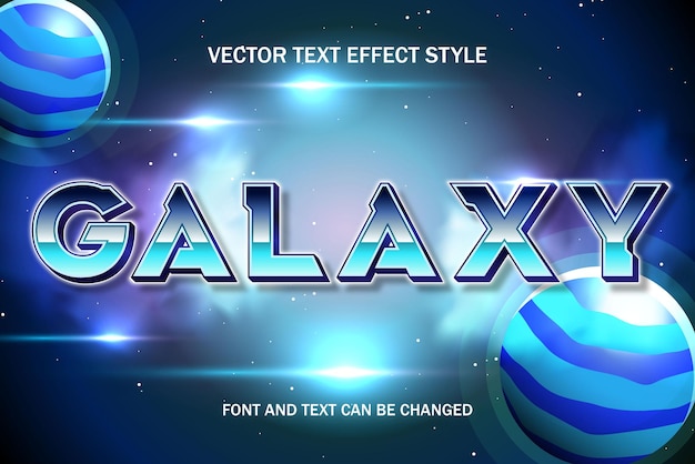 Galaxy Typografia Napis 3d Edytowalny Tekst Efekt Styl Czcionki Szablon Nocnego Nieba Przestrzeń Tło