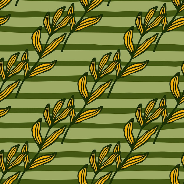 Gałąź lasu z liści wzór. Tło wzór liści. Tapeta retro natura. Do projektowania tkanin, drukowania tekstyliów, pakowania, okładek. Ilustracja wektorowa.