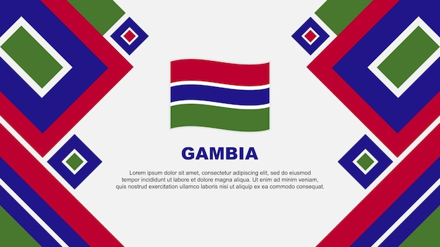 Gambia Flag Abstract Background Design Template Gambia Independence Day Banner Wallpaper Vector Illustration Gambia Cartoon