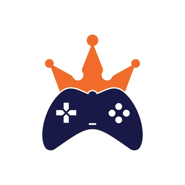 Game King Logo Icon Design Gamepad King Logo Wektor Ilustracja Projektu Game Crown Joystick Icon