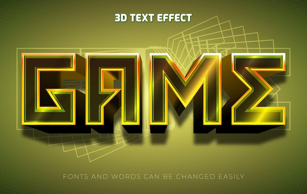 Game sport 3d edytowalny efekt tekstowy styl