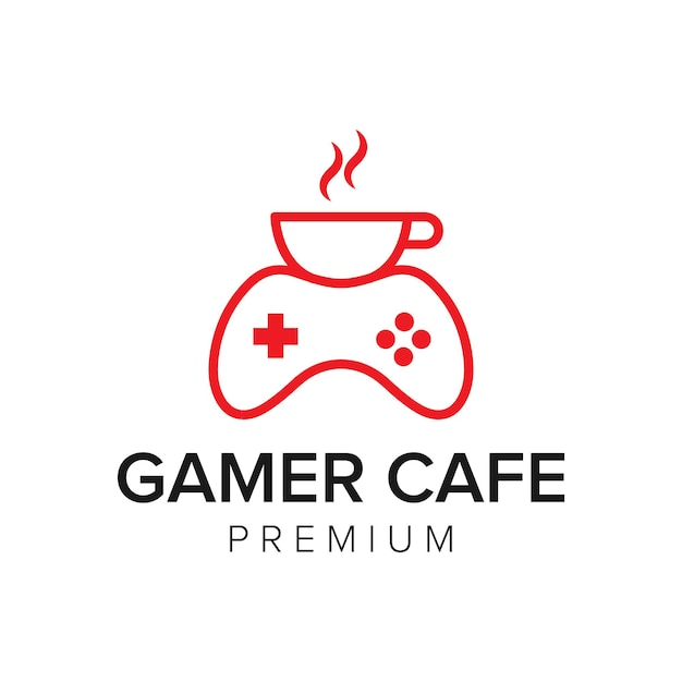 Gamer Cafe Logo Ikona Wektor Szablon