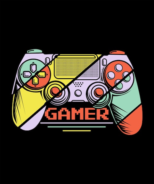 Gamer Modern Vector ilustracja graficzny projekt koszulki