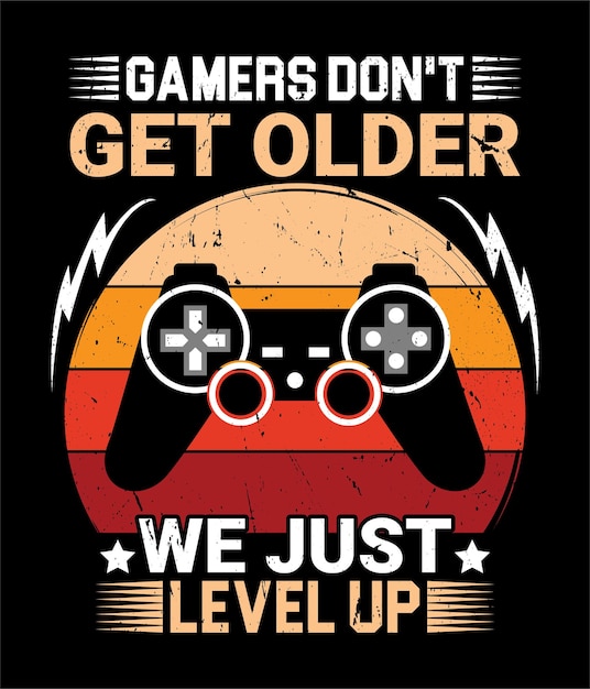 Plik wektorowy gamer retro vintage t shirt design