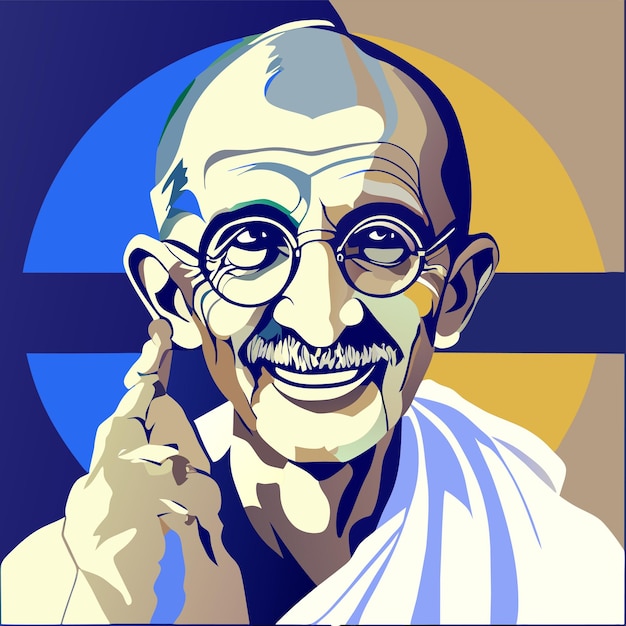 Plik wektorowy gandhi jayanti bapu mahatma narendra ręcznie rysowane kreskówka naklejka ikona koncepcja na białym tle ilustracja