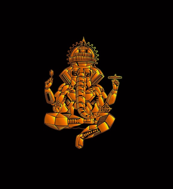 Plik wektorowy ganeśćaturthi polygon style wektor słoń bóg ganesha