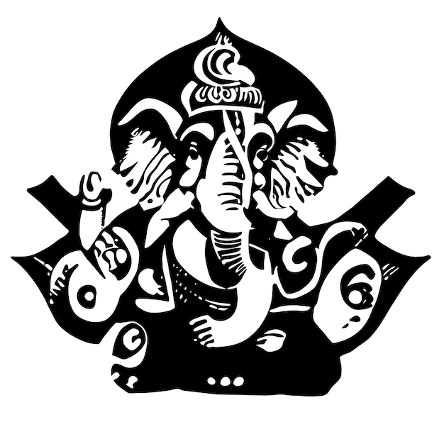 Plik wektorowy ganesh jayanti lord ganesha ręcznie rysowane kreskówka naklejka ikona koncepcja na białym tle ilustracja