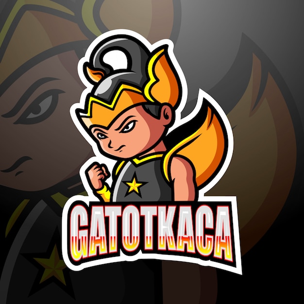 Plik wektorowy gatotkaca maskotka esport ilustracja