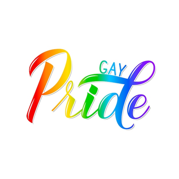 Gay Pride 3d Napis Kolory Tęczy Na Białym Tle Parady Dzień Dumy Koncepcja Lgbt Prawa Slogan łatwy Do Edycji Szablon Wektora Plakatu Baner Tshot Ulotka Naklejka Odznaka