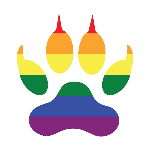 Plik wektorowy gay pride płaski w kształcie łapy