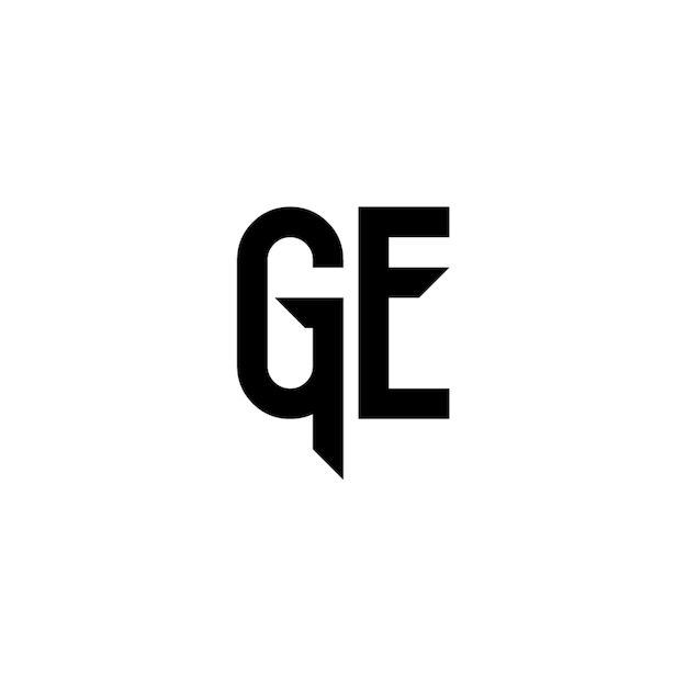 GE monogram logo projekt list tekst nazwa symbol monochromatyczne logotyp alfabet znak proste logo