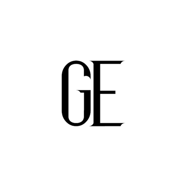 GE monogram logo projekt list tekst nazwa symbol monochromatyczne logotyp alfabet znak proste logo