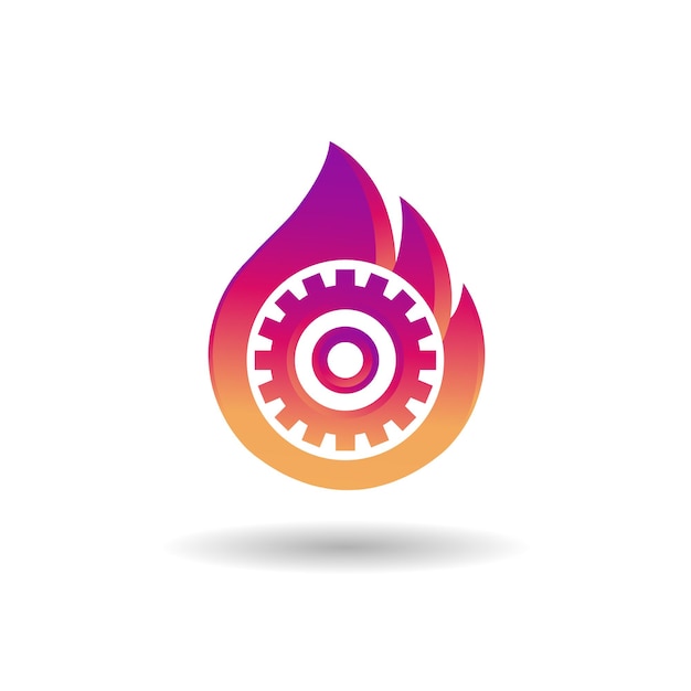 Plik wektorowy gear flame fire logo