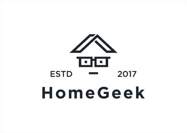 Geek House Logo Projekt Ilustracji Wektorowych