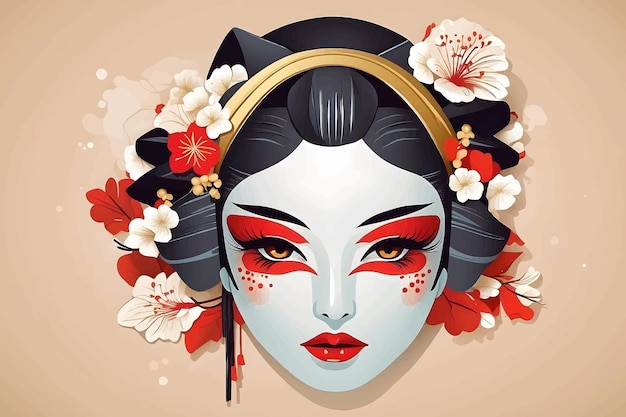 Plik wektorowy geisha ilustracja japońska