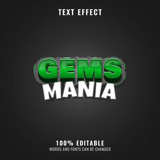 Gemstone Mania Fantasy 3d Gra Logo Tytuł Efekt Tekstowy