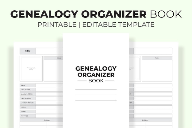 Genealogia Organizer Book Kdp Wnętrze