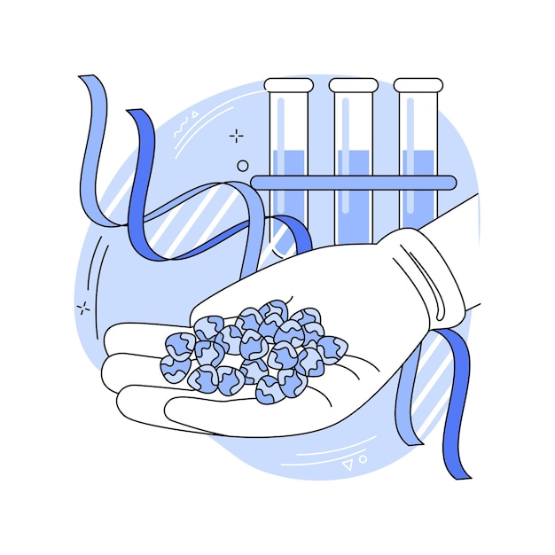 Plik wektorowy genetycznie zmodyfikowane nasiona izolowane ilustracje wektorowe kreskówka