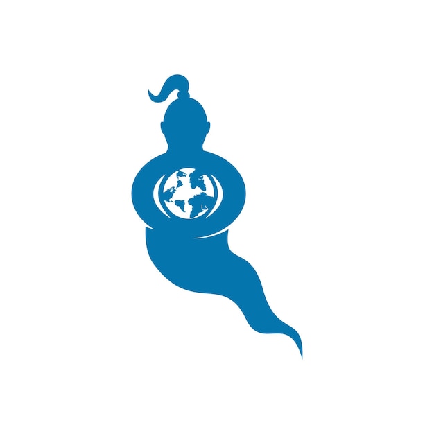 Genie Logo Design Magia Fantasy Genie Koncepcja Logo
