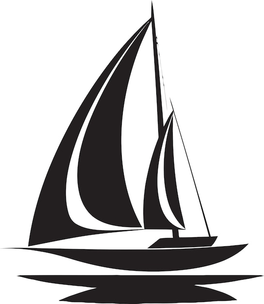 Gentle Glide Minimal Boat Vector Logo Miniaturowy Mariner Minimalistyczny projekt ikony łodzi