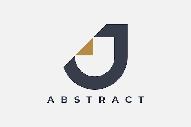 Geometryczna litera J Logo minimalistyczny nowoczesny szablon Logo