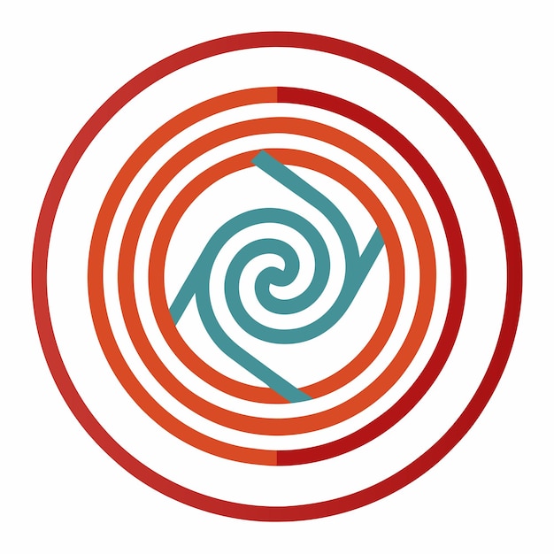 Geometryczna spirala z minimalistycznym projektem ilustracji wektorowej tekstu