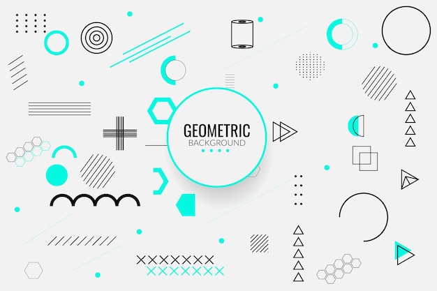 Geometryczne Elementy Projektu Memphis W Tle