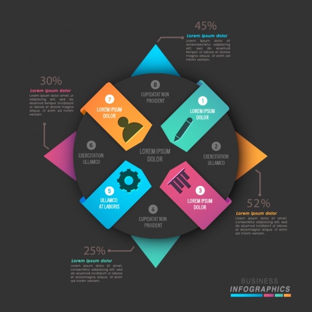 Geometryczne Infografika Biznesu Z Kolorowych Kształtów