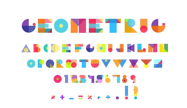 Wektor geometryczne kształty litery alfabetu