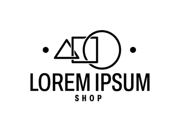 Geometryczne Logo Abstrakcyjna Geometryczna Linia Logo Wektor Premium