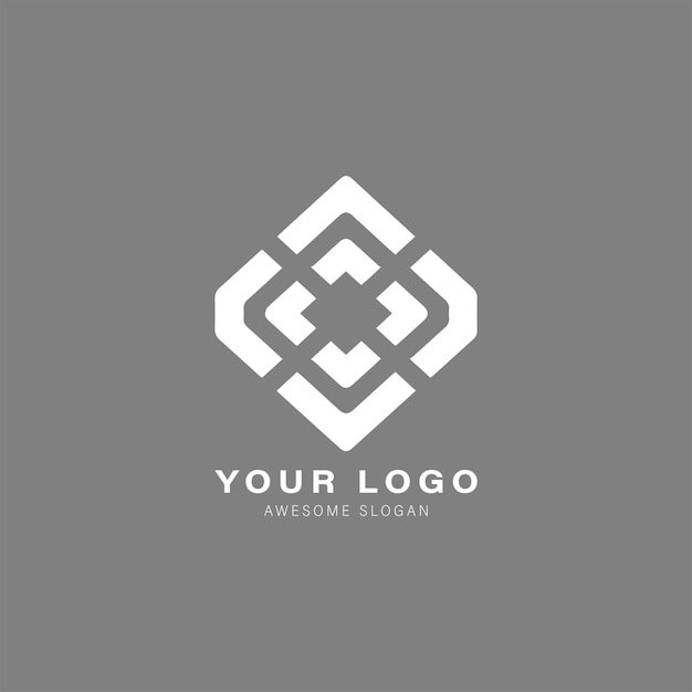 Geometryczne logo z sześciokątnym kształtem pośrodku