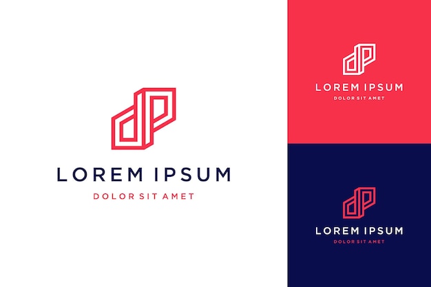 Geometryczne Lub Monogramowe Logo Lub Pierwsza Litera Dp