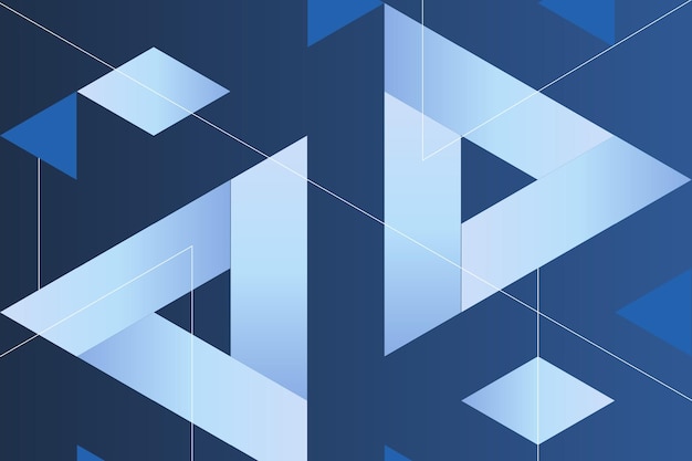 Geometryczne niebieskie tło z niebieskimi elementami gradientu