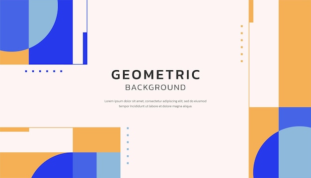 Geometryczne Płaskie Tło Z Kolorowymi Kształtami Wektor Wzór