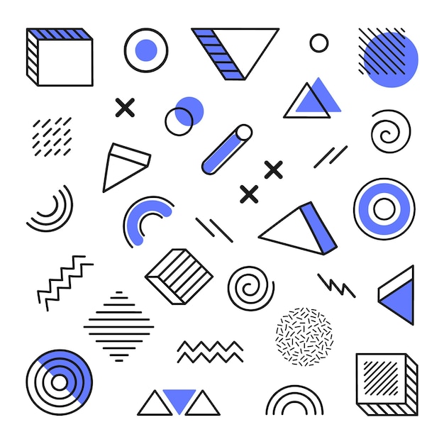 Geometryczne różne ręcznie rysowane abstrakcyjny kształt.