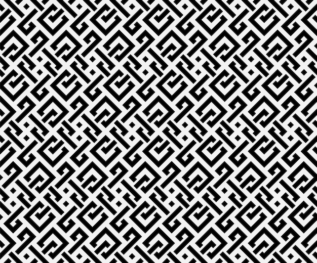 Geometryczne splecione czarne kwadraty bezszwone wzór