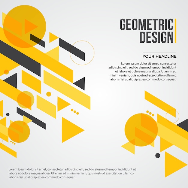 Geometryczne żółte Tło Abstrakcyjne Stylu