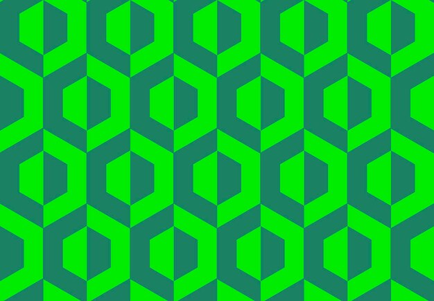 Geometryczny bezszwowy wzór zielony Wektorowy wzór z sześciokątami na tle i opakowaniu
