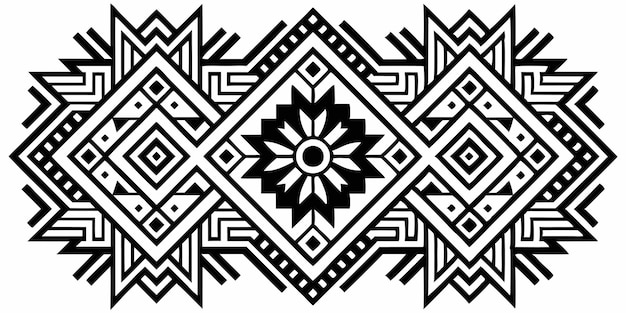 Geometryczny etniczny bezszwowy wzór wektorowy tekstura ilustracja projektowa na białym tle