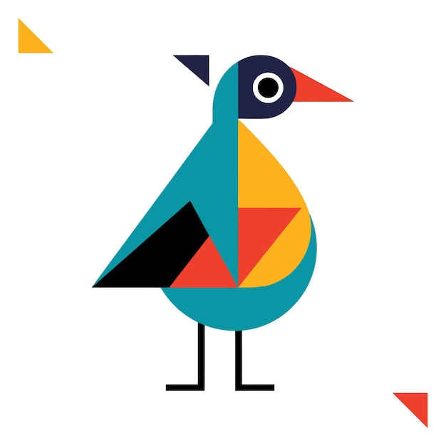 Geometryczny kształt artystyczny projekt logo ptaka