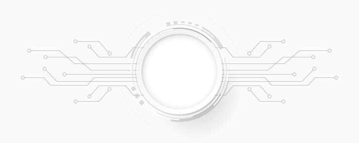 Geometryczny kształt kuli białe tło Technologia dekoracyjna linia tła poziomy szablon dla produktów reklamowych banerów internetowych.