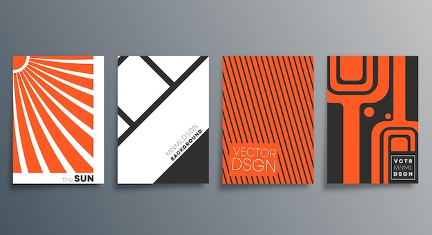 Geometryczny minimalistyczny projekt ulotki, plakatu, okładki broszury, tła, tapety, typografii lub innych produktów poligraficznych. Ilustracja wektorowa.