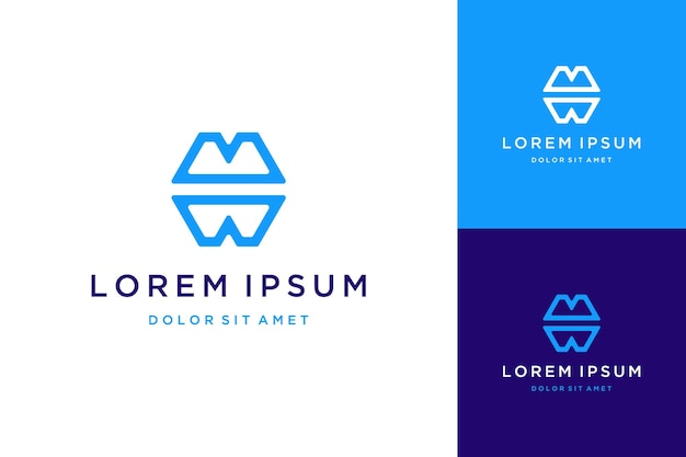 Geometryczny Projekt Logo Lub Monogram Lub Pierwsza Litera Mw